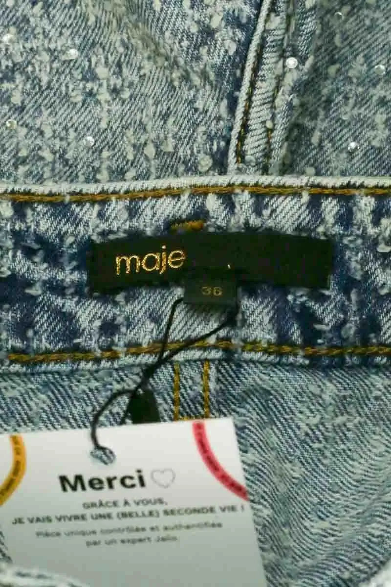 Mini short Maje Bleu en Coton