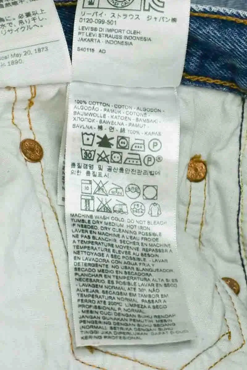 Jean droit Levi's 501 Bleu en Coton