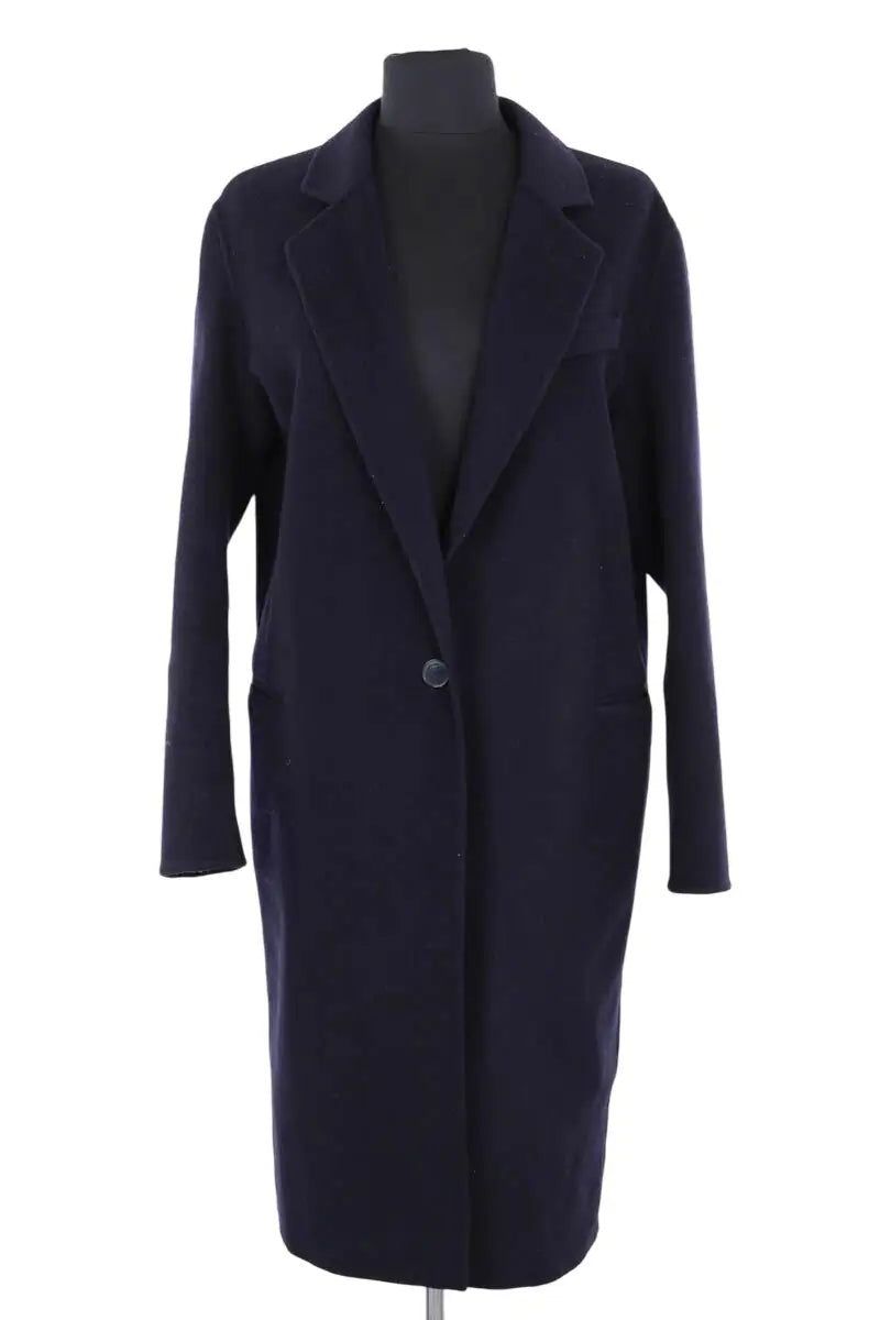 Manteau Sandro Marine en Laine, taille M - Seconde Main