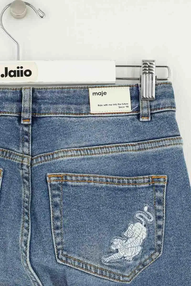 Jean droit Maje Bleu en Coton