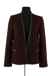 Blazer Maje Bordeaux en Laine, taille L - Seconde Main