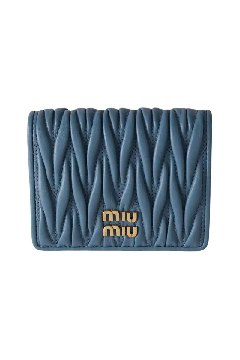 Portefeuille Miu Miu Bleu en Cuir - Seconde Main