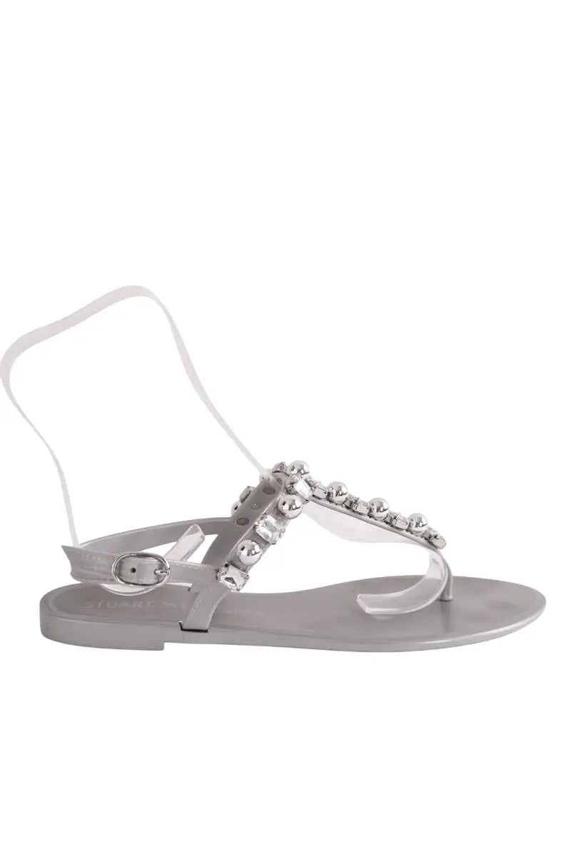 Sandales Stuart Weitzman Gris en Caoutchouc, taille 38 - Seconde Main