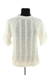 Pull Max Mara Blanc en Coton, taille S - Seconde Main