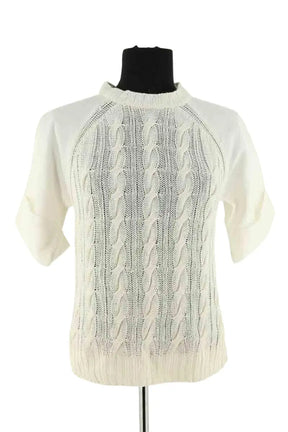 Pull Max Mara Blanc en Coton, taille S - Seconde Main