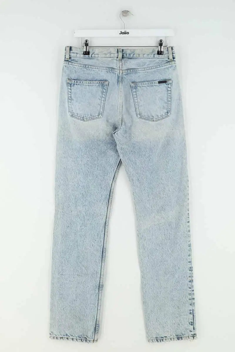 Jean droit Saint Laurent Bleu en Coton