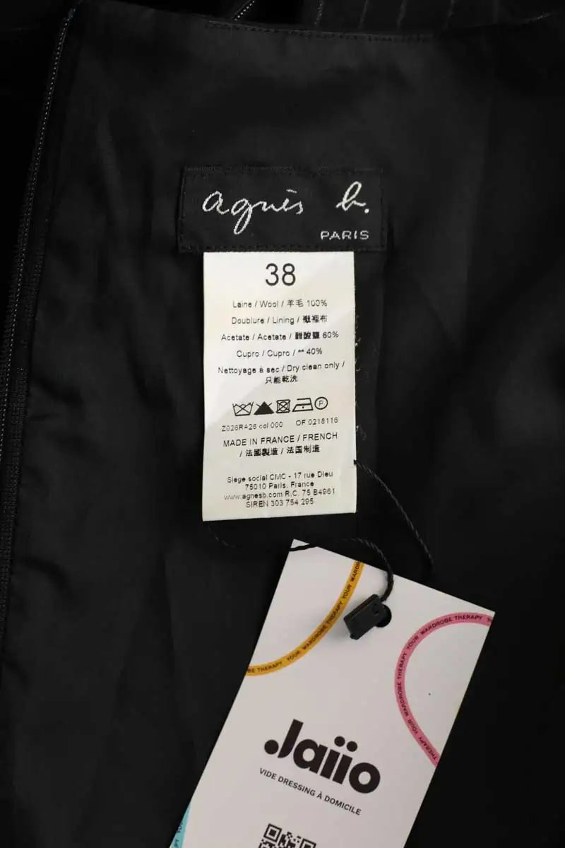 Robe Agnès B. Noir en Laine