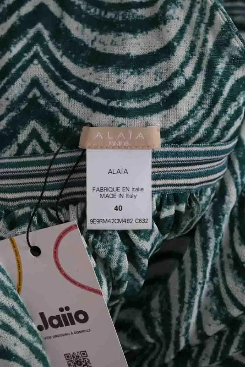 Robe Alaïa Vert en Soie