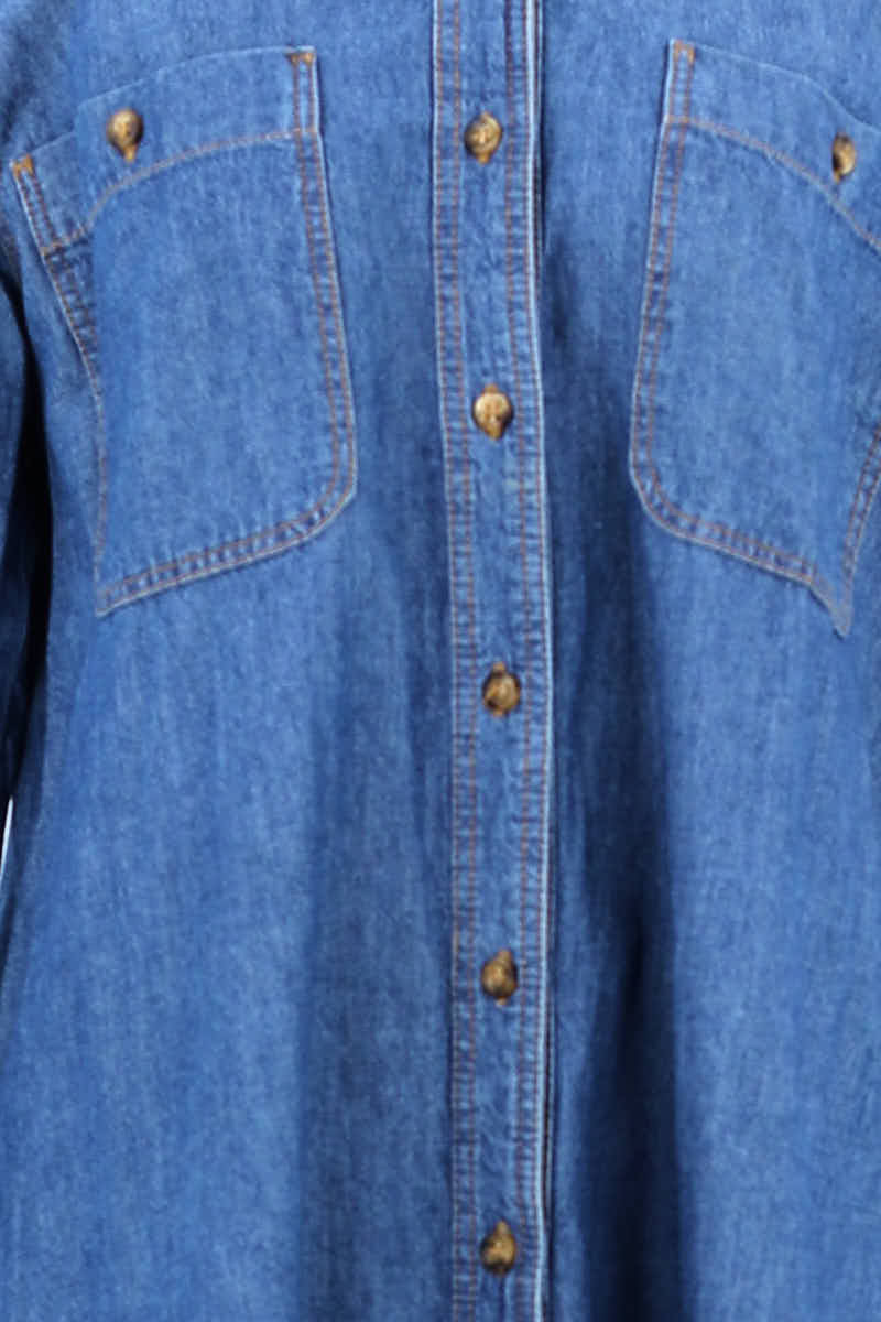 Robe American Vintage Bleu en Coton