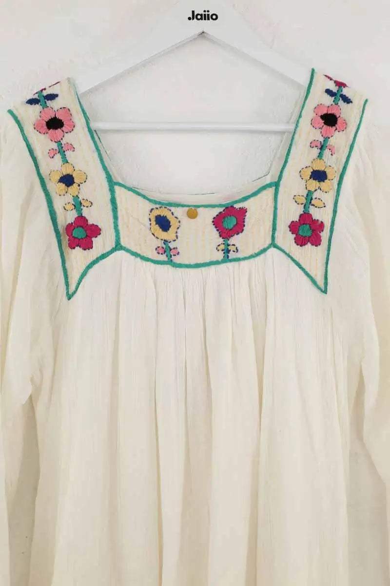 Robe Antik Batik Blanc en Coton