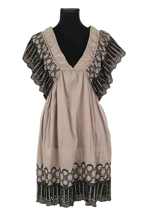 Robe Antik Batik Gris en Coton, taille L - Seconde Main