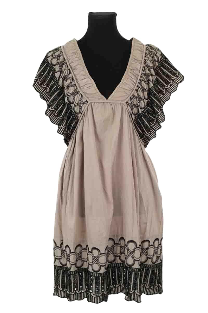 Robe Antik Batik Gris en Coton, taille L - Seconde Main