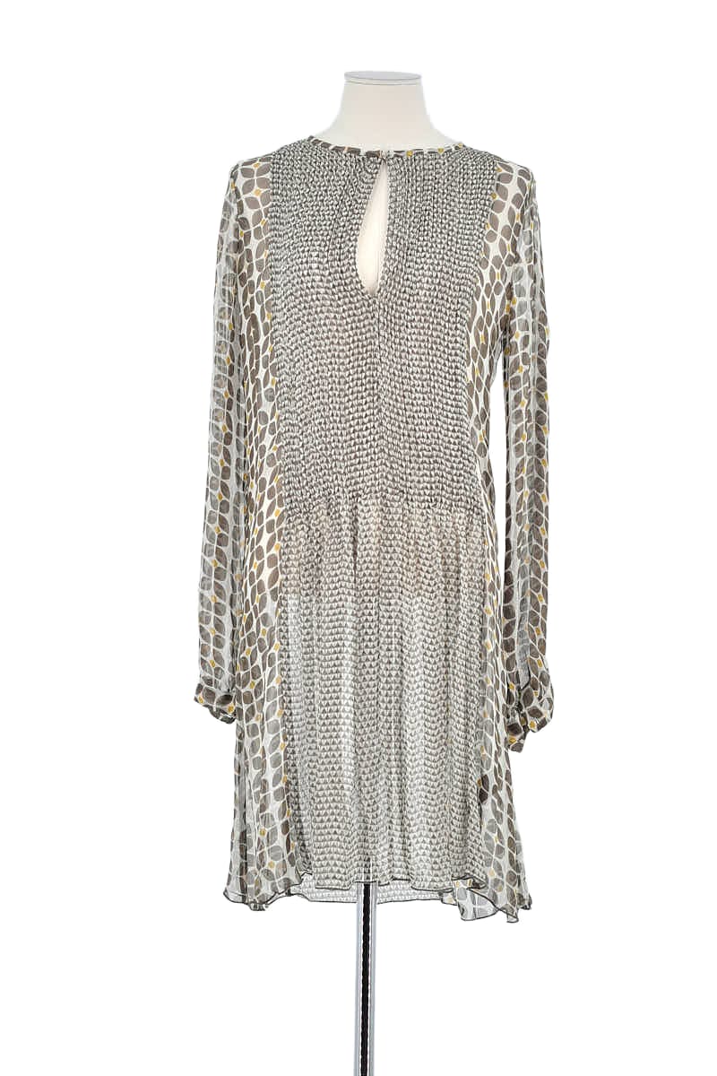 Robe Antik Batik Gris en Soie, taille M - Seconde Main