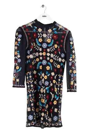 Robe Antik Batik Noir en Coton, taille M - Seconde Main