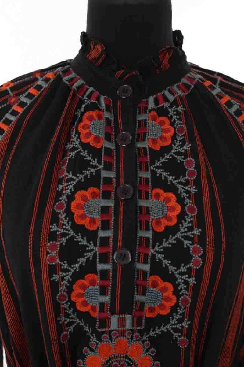 Robe Antik Batik Noir en Coton