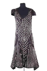 Robe Antik Batik Noir en Soie, taille M - Seconde Main