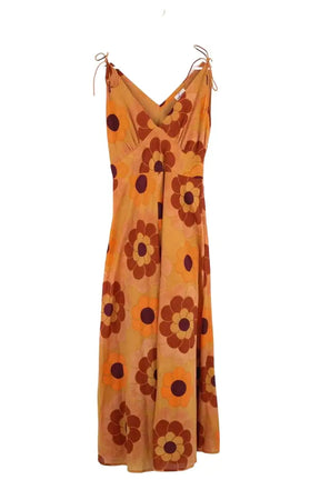 Robe Antik Batik Orange en Coton, taille XL - Seconde Main