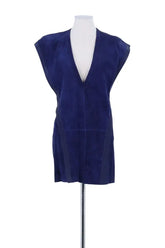Robe Barbara Bui Bleu en Daim, taille S - Seconde Main