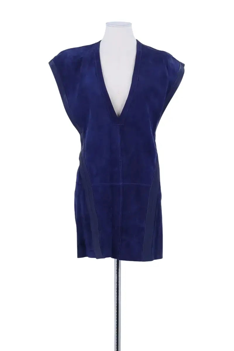 Robe Barbara Bui Bleu en Daim, taille S - Seconde Main