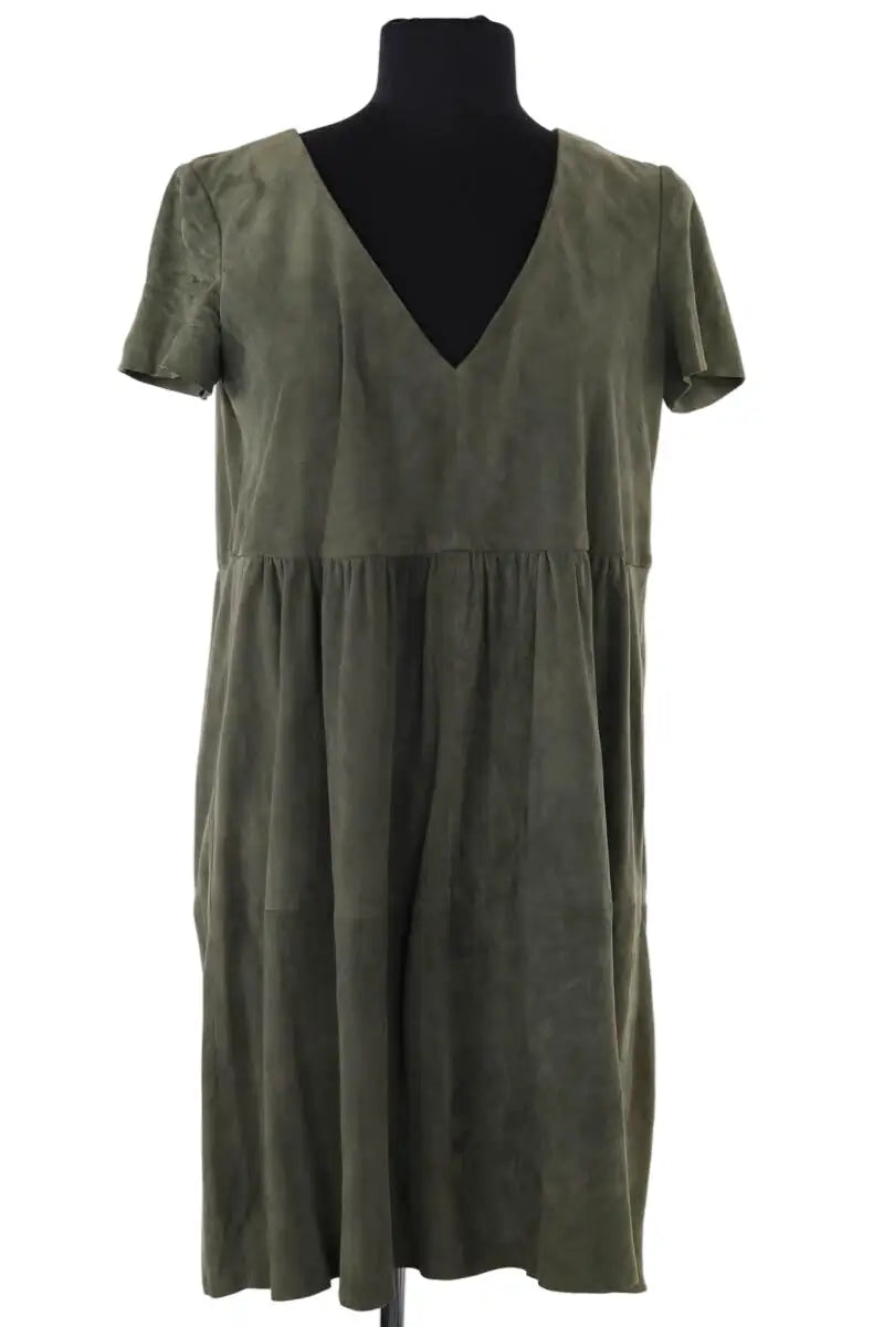 Robe Ba&Sh Omega Kaki en Daim, taille XS - Seconde Main