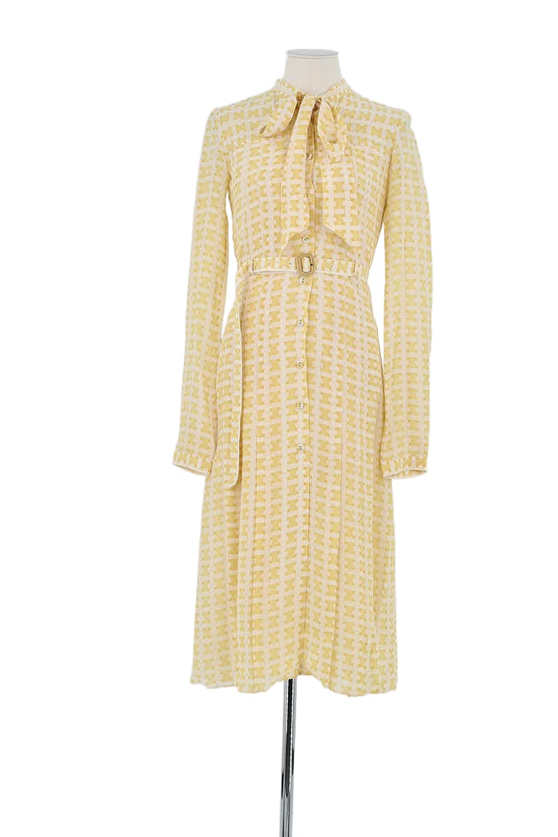 Robe Burberry Jaune en Soie, taille S - Seconde Main