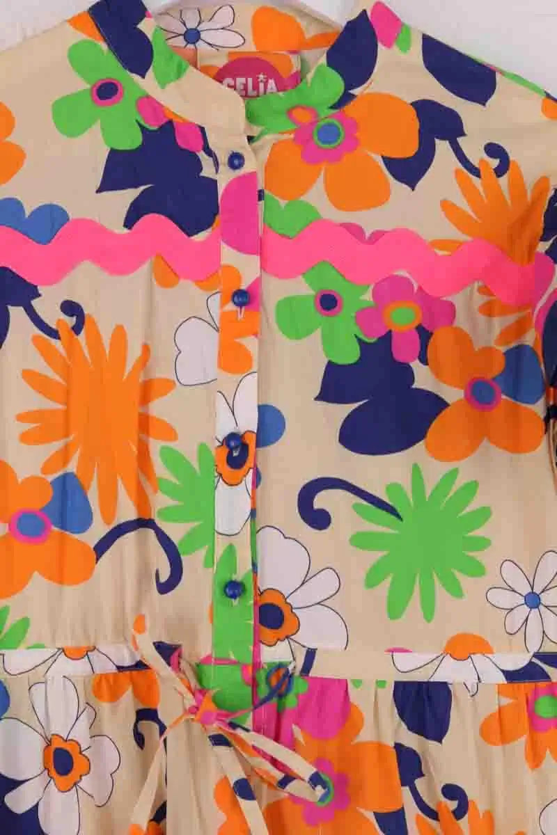 Robe Celia B Multicolore en Coton