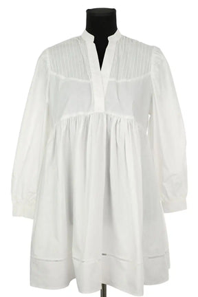 Robe Claudie Pierlot Blanc en Coton, taille XS - Seconde Main