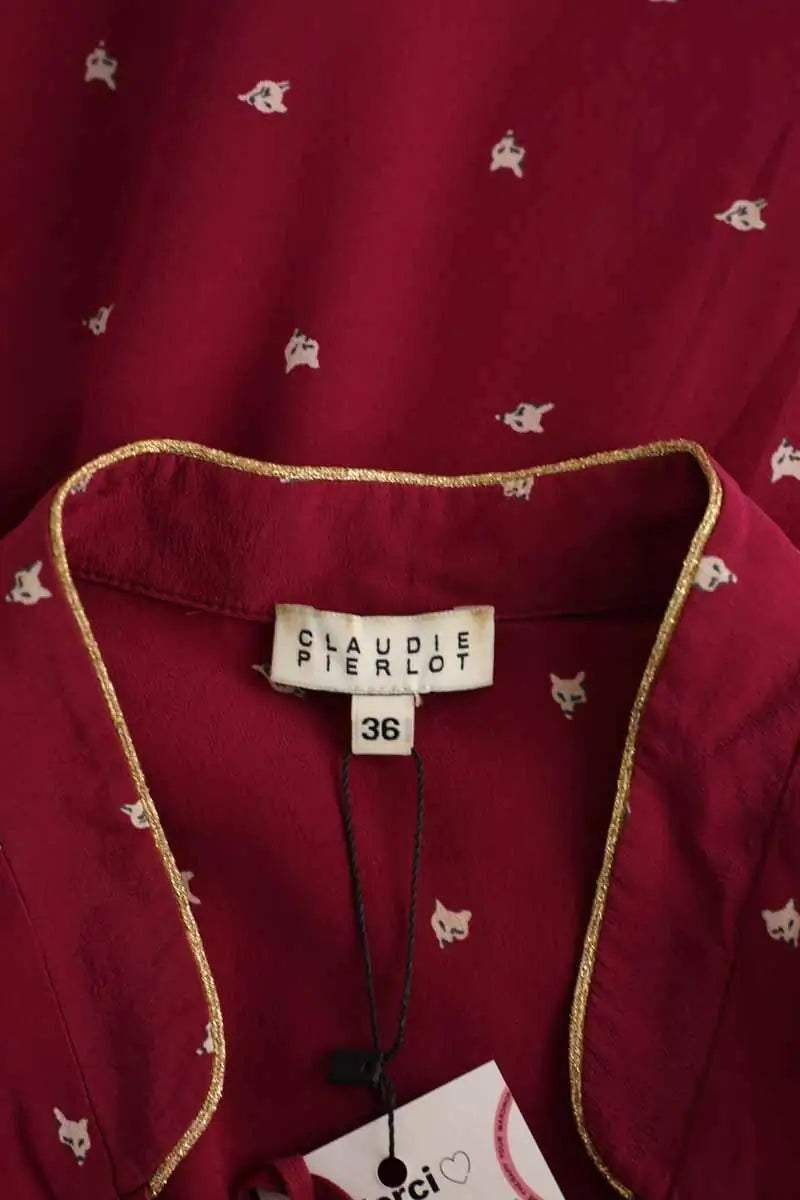 Robe Claudie Pierlot Bordeaux en Soie