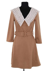 Robe Claudie Pierlot Camel en Synthétique, taille S - Seconde Main