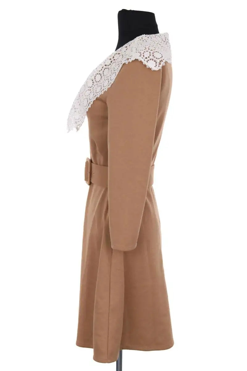 Robe Claudie Pierlot Camel en Synthétique