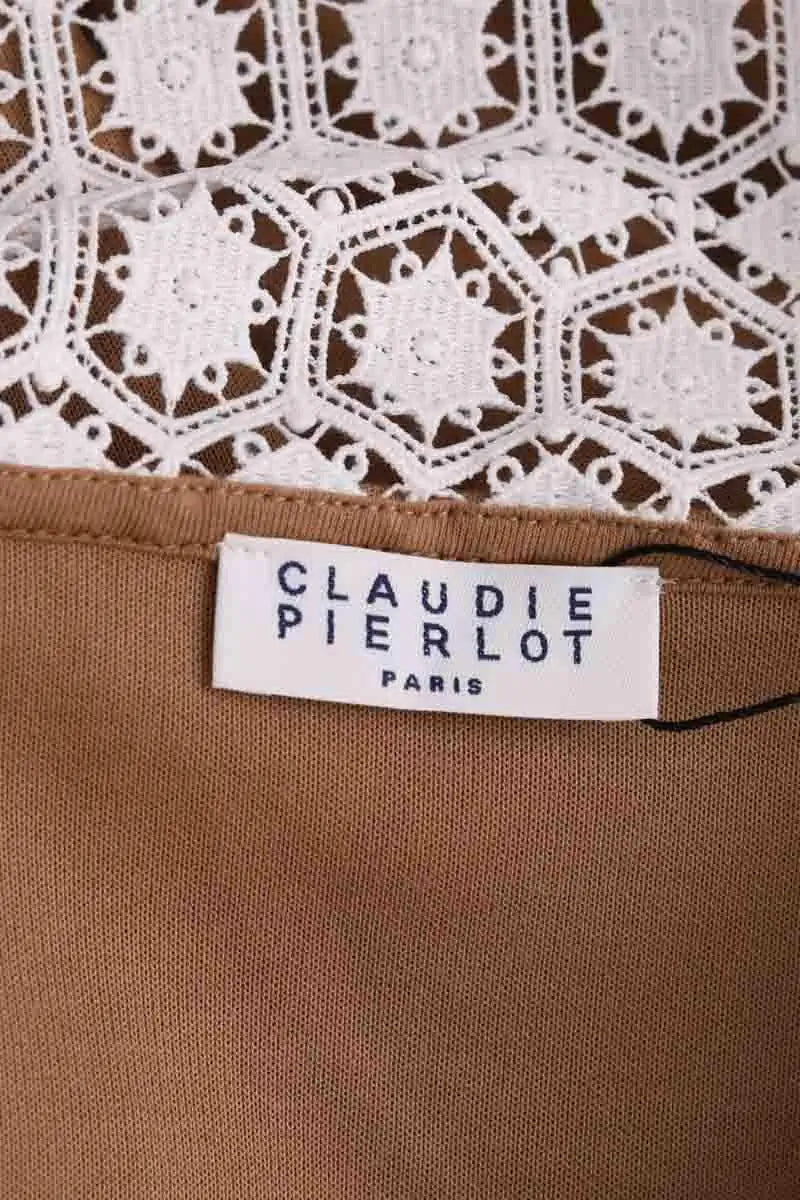Robe Claudie Pierlot Camel en Synthétique