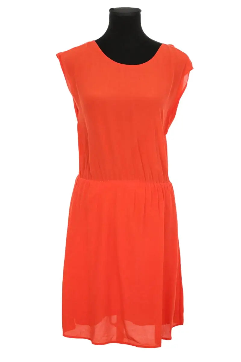 Robe Des Petits Hauts Orange en Soie, taille XS - Seconde Main