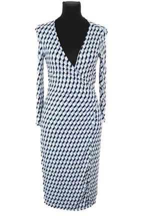 Robe Diane Von Furstenberg Bleu en Viscose, taille XS - Seconde Main