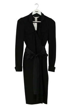 Robe Diane Von Furstenberg Noir en Laine, taille S - Seconde Main
