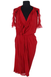 Robe Dior Rouge en Soie, taille M - Seconde Main