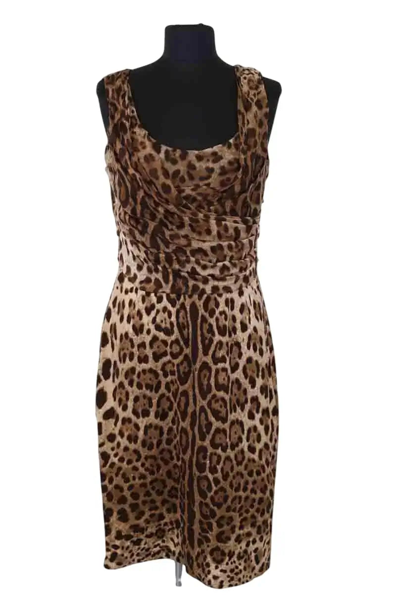 Robe Dolce & Gabbana Marron en Soie, taille L - Seconde Main