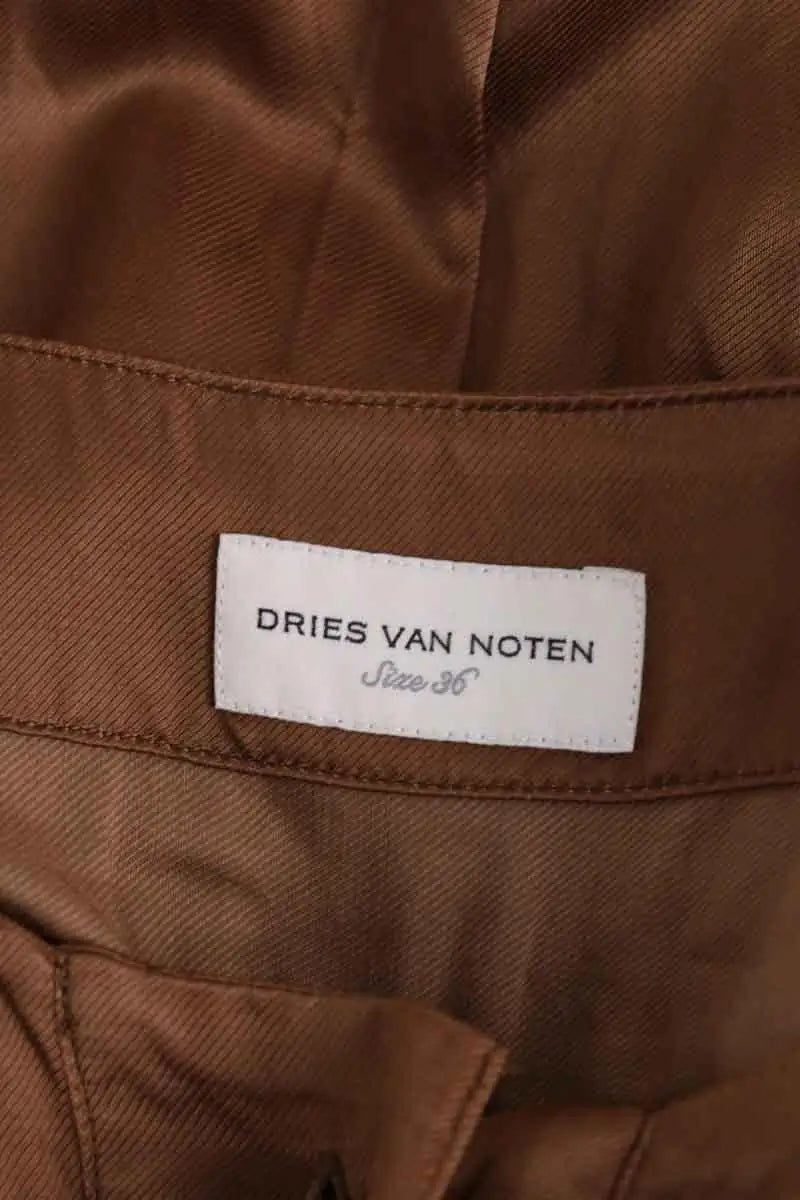 Robe Dries Van Noten Marron en Coton