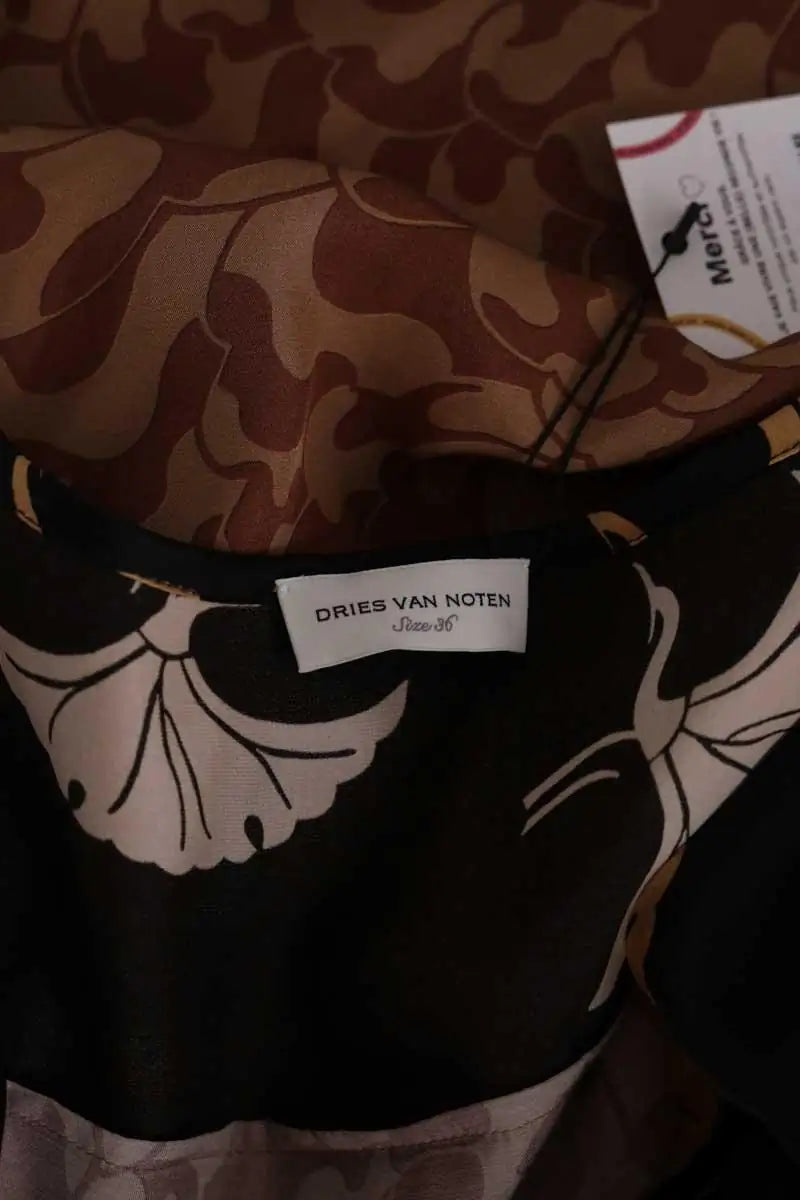 Robe Dries Van Noten Noir en Soie