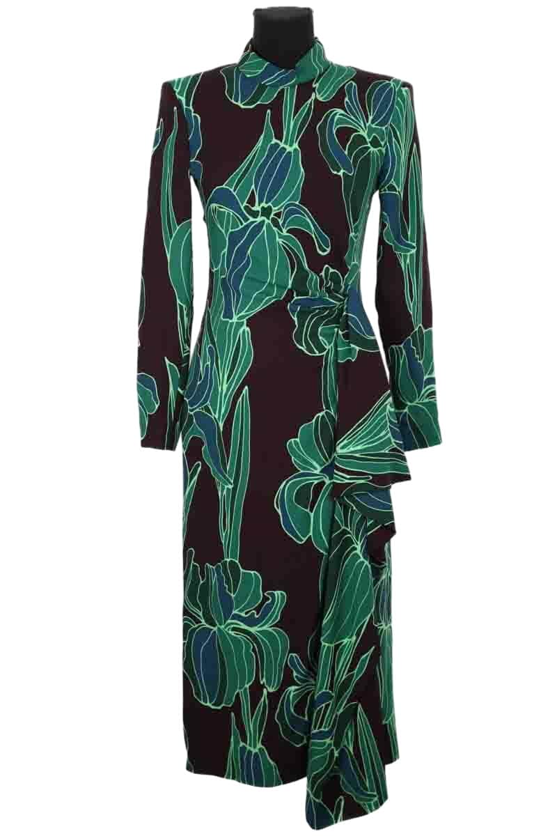 Robe Dries Van Noten Vert en Viscose, taille S - Seconde Main