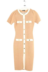 Robe Elisabetta Franchi Camel en Laine, taille L - Seconde Main