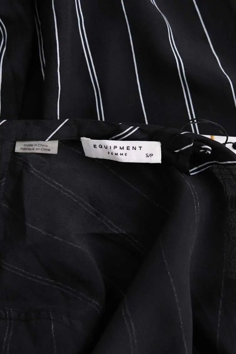 Robe Equipment Noir en Soie