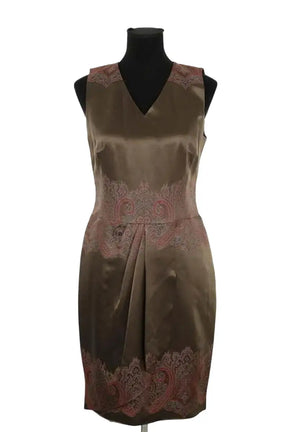 Robe Etro Kaki en Soie, taille L - Seconde Main