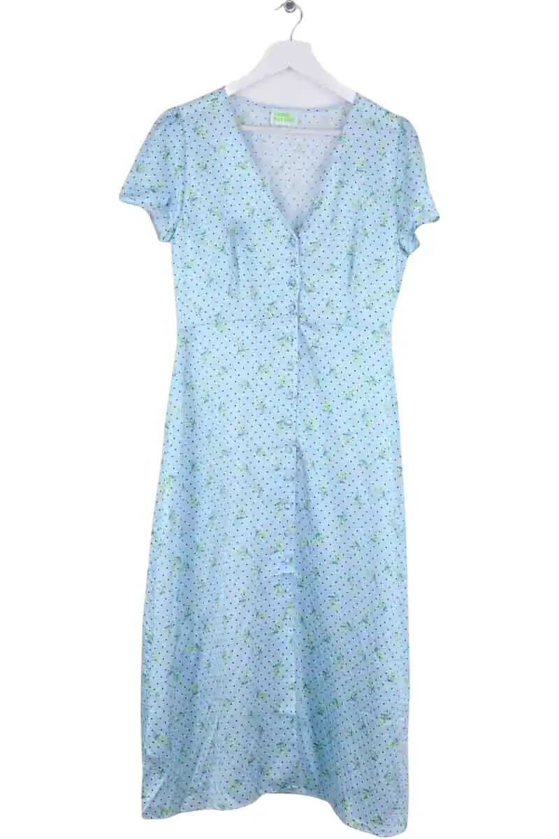 Robe From Future Bleu en Soie, taille L - Seconde Main