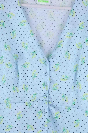 Robe From Future Bleu en Soie