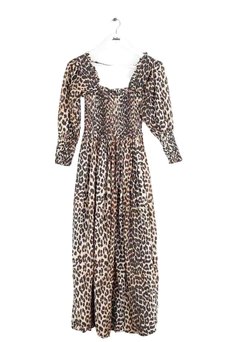 Robe Ganni Beige en Coton, taille S - Seconde Main