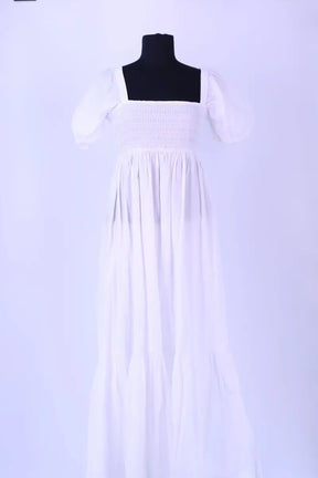 Robe Ganni Blanc en Coton, taille S - Seconde Main