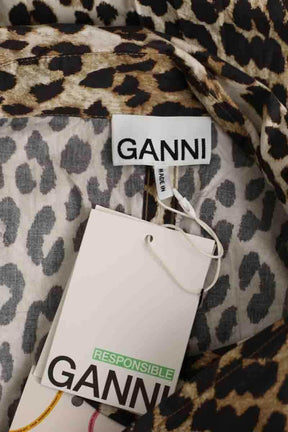 Robe Ganni Leopard Marron en Coton