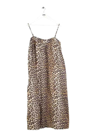 Robe Ganni Marron en Coton, taille M - Seconde Main