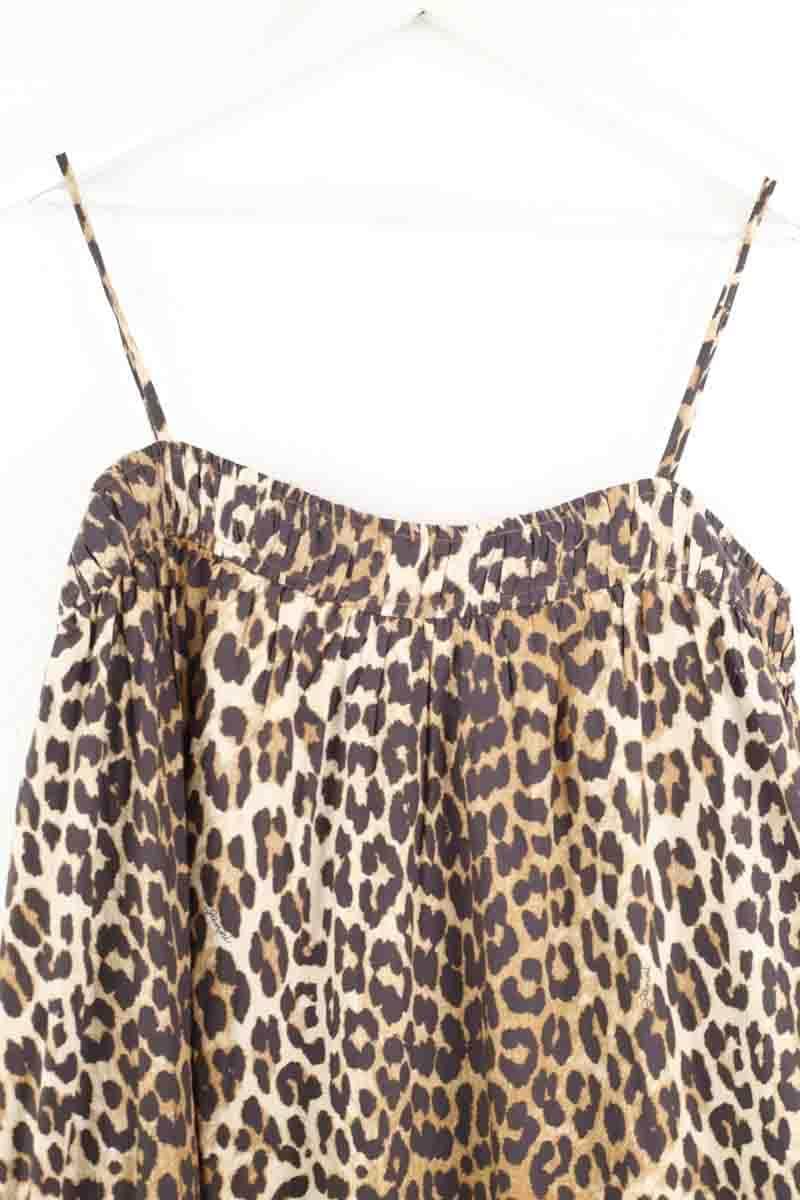 Robe Ganni Marron en Coton