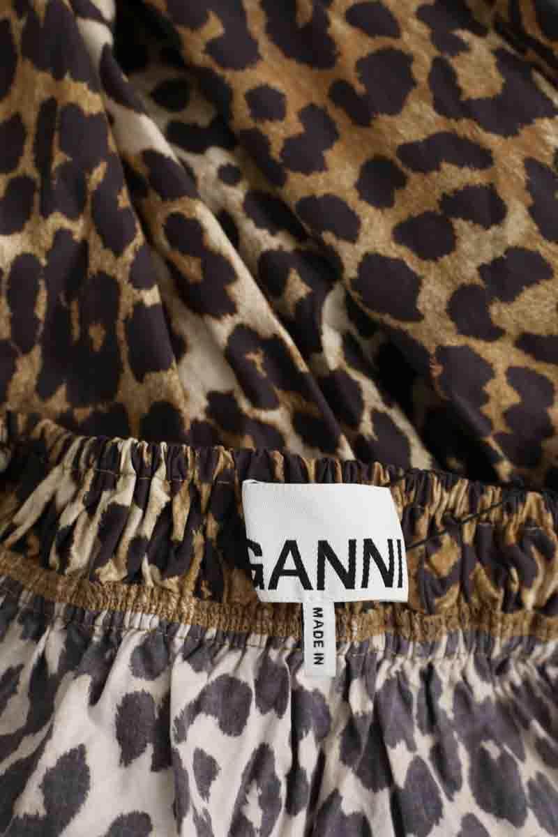 Robe Ganni Marron en Coton